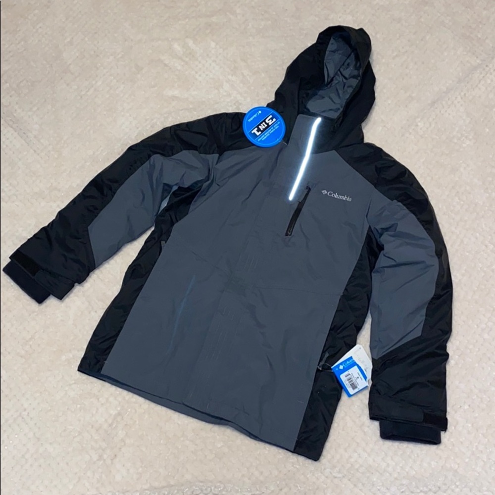 Black & Gray 3 in 1 Columbia Jacket for boys